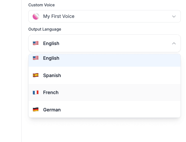 Voice Cloning Selection